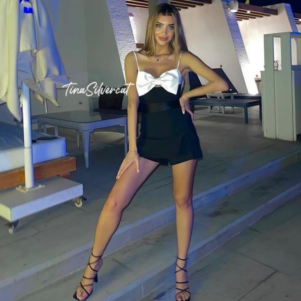 Zara Bow Bodysuit Black White BWT - Picture 9 of 17